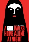 A girl walks home alone at night 